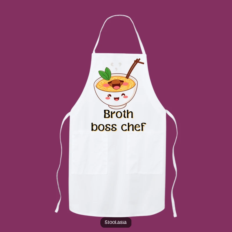 Funny Bouncing Ramen Bowl Apron: Hilarious Kitchen Wear for Noodle Lovers