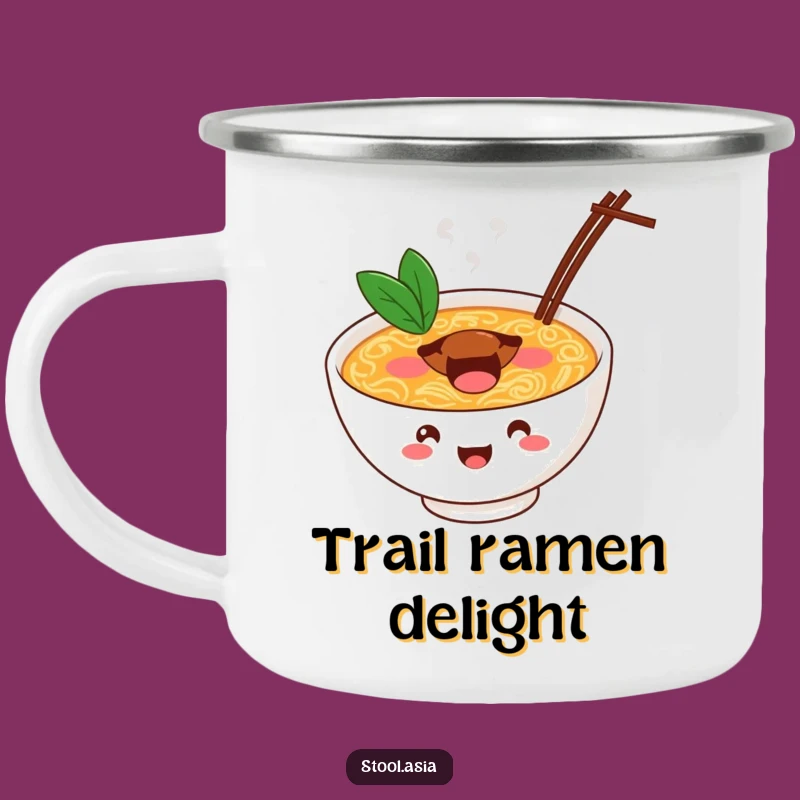 Funny Ramen Bowl Bounce Camping Mug: Energetic Outdoor Companion