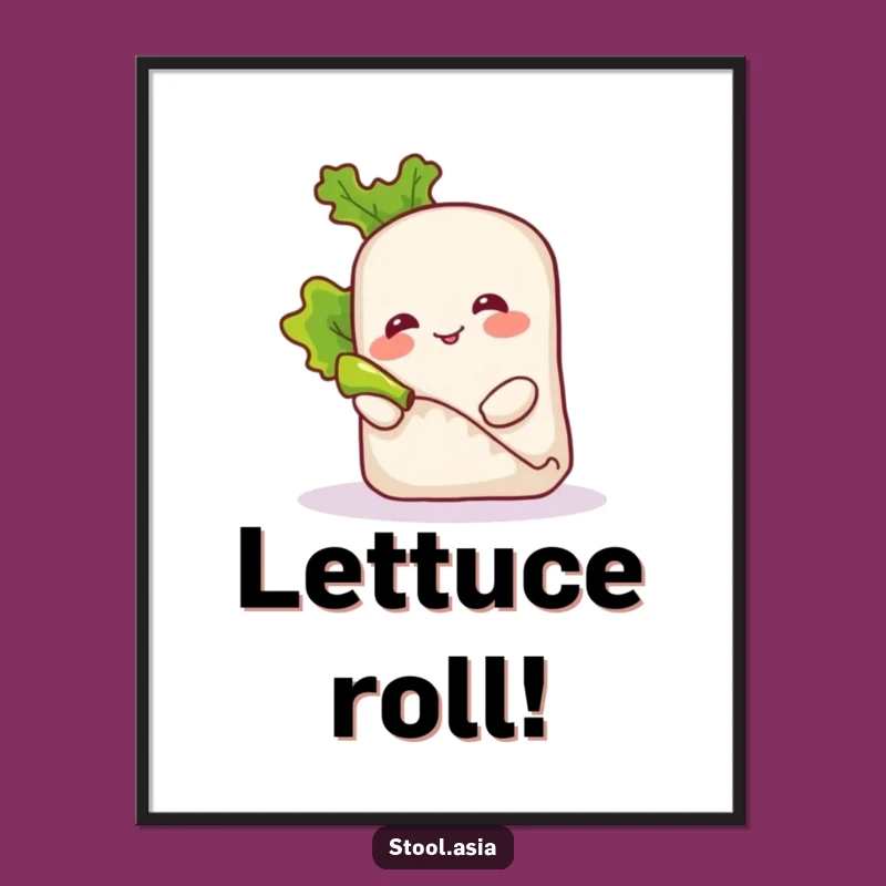 Funny Spring Roll Digital Art Print - Instant Playful Foodie Decor Download