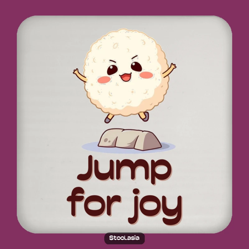 Funny Rice Ball Leap Coaster: Hilarious Sports Drink Protector