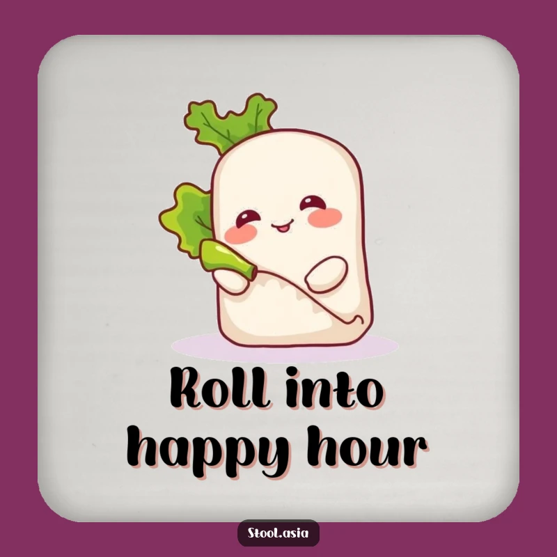 Funny Spring Roll Drink Coasters - Cute Foodie Tableware Set