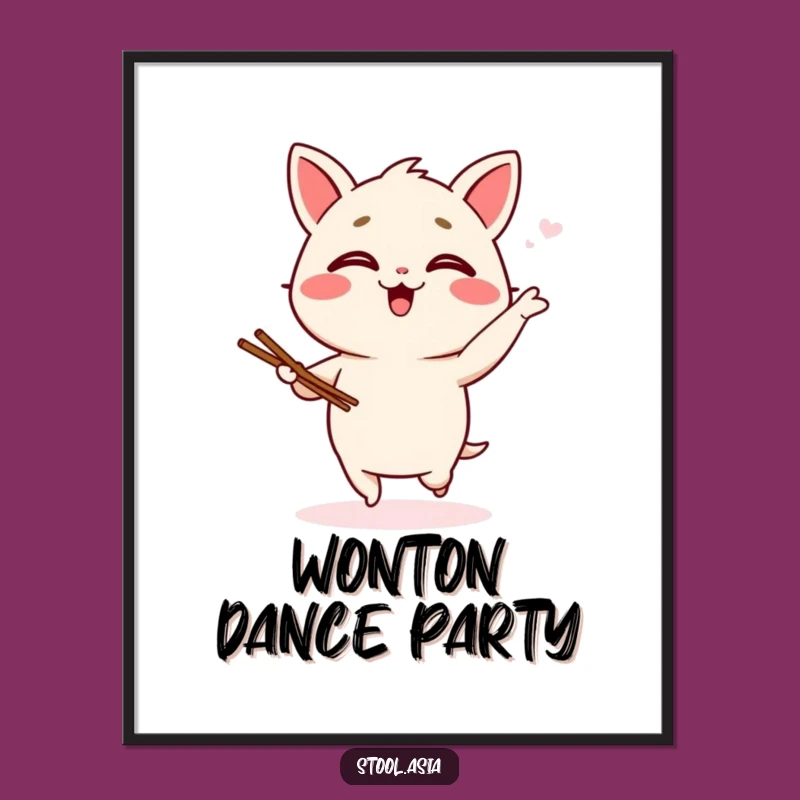 Funny Wonton Jig Poster: Hilarious Dumpling Art for Wall Decor