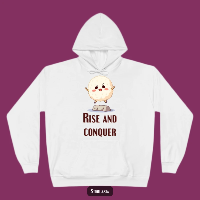 Funny Rice Ball Power Hoodie: Cozy & Hilarious Motivational Gift