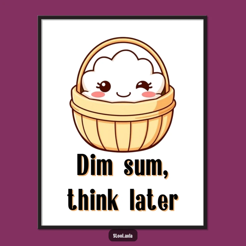 Funny Free Printable Wall Art: Wobbling Dim Sum Joy - Hilarious Downloadable Decor Gift