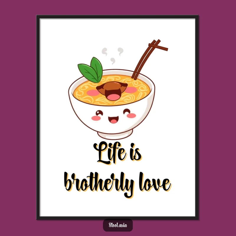 Funny Free Printable Wall Art: Bouncing Ramen Energy - Hilarious Downloadable Decor Gift