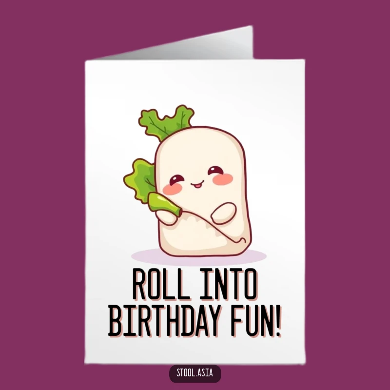 Free Printable Spring Roll Birthday Card: Playful Rolling, Downloadable Gift!