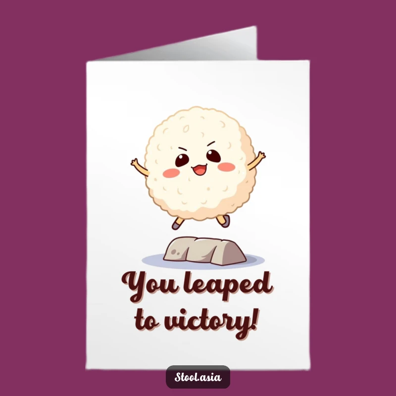 Congrats Free Printable Card: Determined Rice Ball, Awesome Downloadable Gift
