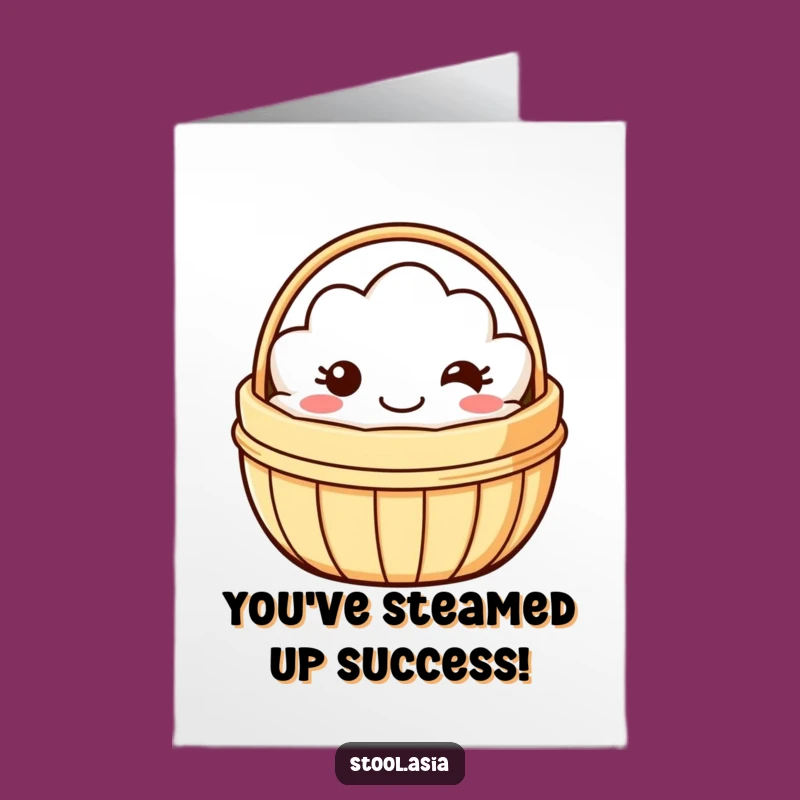 Free Printable Congratulations Card: Wobbling Dim Sum Success - Humorous Downloadable Treat Gift