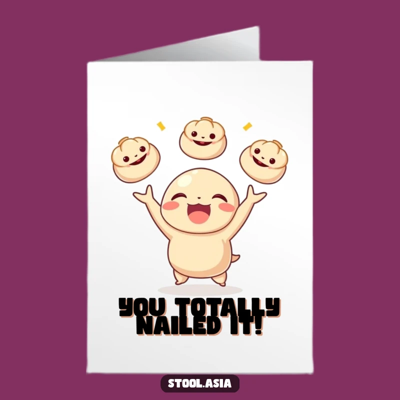 Free Printable Dumpling Congrats Card: Juggling Joy, Downloadable Celebration!