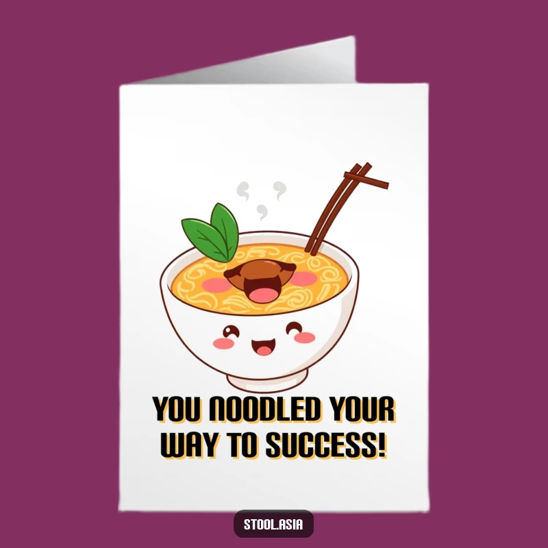 Free Printable Congratulations Card: Bouncing Ramen Success - Humorous Downloadable Achievement Gift