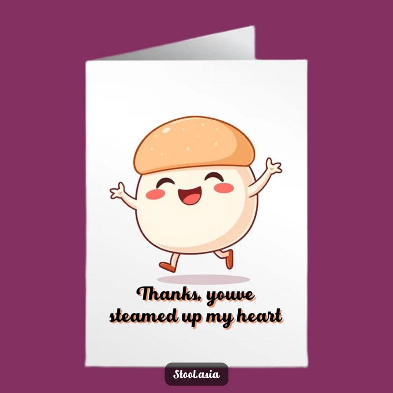 Funny Free Printable Thank You Card: Steamed Bun Dancer, Express Gratitude Downloadable