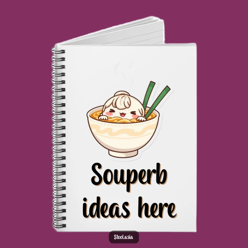 Funny Noodle Bowl Notebook - Cute Foodie Journal for Recipes & Notes