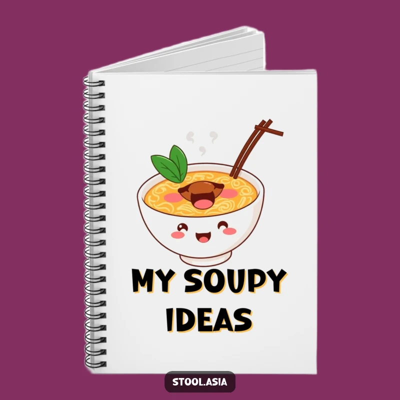 Funny Ramen Bowl Bounce Notebook: Energetic Journal for Foodie Notes